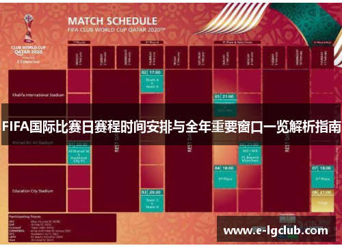 FIFA国际比赛日赛程时间安排与全年重要窗口一览解析指南